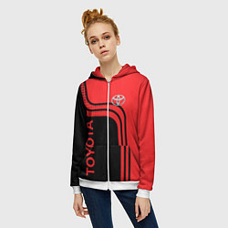 Толстовка на молнии женская TOYOTA ТОЙОТА, цвет: 3D-белый — фото 2