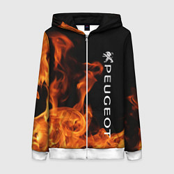 Женская толстовка на молнии Peugeot пламя огня