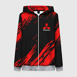 Толстовка на молнии женская Mitsubishi Texture Red, цвет: 3D-меланж