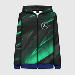 Толстовка на молнии женская MERCEDES-BENZ AMG NEON STRIPES PETRONAS, цвет: 3D-синий