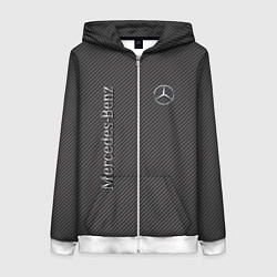 Женская толстовка на молнии Mercedes карбоновые полосы