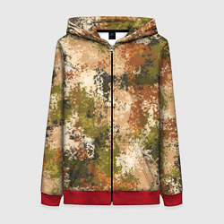 Женская толстовка на молнии Камуфляж Василиск Степь