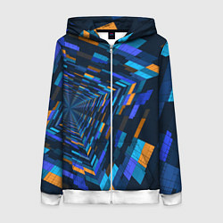 Толстовка на молнии женская Geometric pattern Fashion Vanguard, цвет: 3D-белый