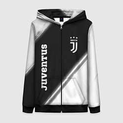Толстовка на молнии женская ЮВЕНТУС Juventus Краска, цвет: 3D-черный