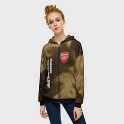 Толстовка на молнии женская АРСЕНАЛ Arsenal Football Огонь, цвет: 3D-черный — фото 2