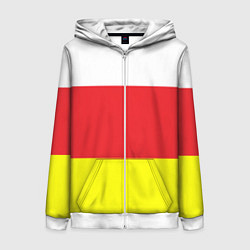 Толстовка на молнии женская СЕВЕРНАЯ ОСЕТИЯ РЕСПУБЛИКА, цвет: 3D-белый