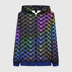 Толстовка на молнии женская Color vanguard pattern 2025 Neon, цвет: 3D-синий