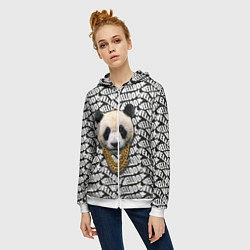 Толстовка на молнии женская Panda Look, цвет: 3D-белый — фото 2