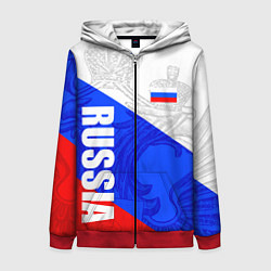 Толстовка на молнии женская RUSSIA - SPORTWEAR - ТРИКОЛОР, цвет: 3D-красный