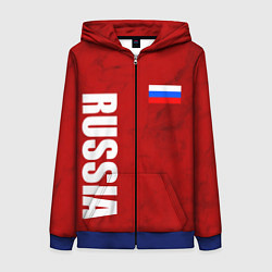 Толстовка на молнии женская RUSSIA - RED EDITION - SPORTWEAR, цвет: 3D-синий