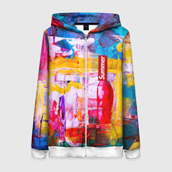 Женская толстовка на молнии Импрессионизм Лето Абстракция Impressionism Summer