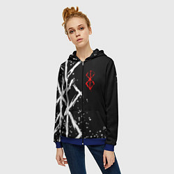 Толстовка на молнии женская БЕРСЕРК - КЛЕЙМО ЖЕРТВЫ, цвет: 3D-синий — фото 2