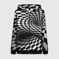 Толстовка на молнии женская Геометрическая объёмная композиция Авангард, цвет: 3D-черный