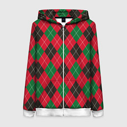 Женская толстовка на молнии Классический аргайл