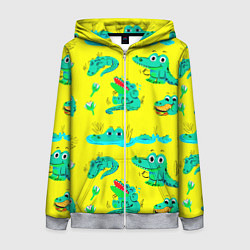 Толстовка на молнии женская GREEN CROCODILES, цвет: 3D-меланж