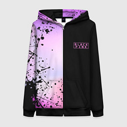 Толстовка на молнии женская BLACKPINK HALF COLORS, цвет: 3D-черный
