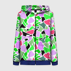 Толстовка на молнии женская Abstract pattern green pink spots, цвет: 3D-синий