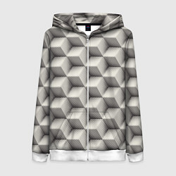 Женская толстовка на молнии 3D Куб Оптическая иллюзия 3D Cube