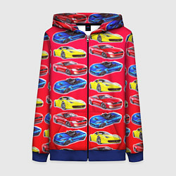 Женская толстовка на молнии Спортивные машины