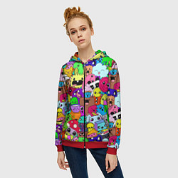 Толстовка на молнии женская Монстрики Nastiprazdnik, цвет: 3D-красный — фото 2