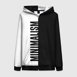 Толстовка на молнии женская MINIMALISM - BLACK AND WHITE, цвет: 3D-черный