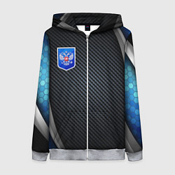 Толстовка на молнии женская Black & blue Russia, цвет: 3D-меланж