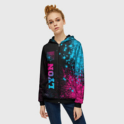 Толстовка на молнии женская Lyon - neon gradient: по-вертикали, цвет: 3D-черный — фото 2