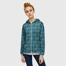 Толстовка на молнии женская New-York - street city style, цвет: 3D-меланж — фото 2