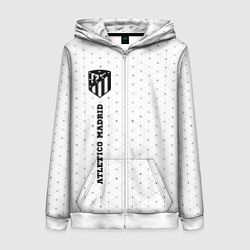 Толстовка на молнии женская Atletico Madrid sport на светлом фоне: по-вертикал, цвет: 3D-белый