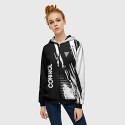 Толстовка на молнии женская Control Logo, цвет: 3D-черный — фото 2