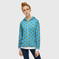 Толстовка на молнии женская GameOver, цвет: 3D-белый — фото 2