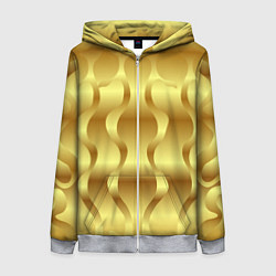 Толстовка на молнии женская Золото абстрактная графика, цвет: 3D-меланж