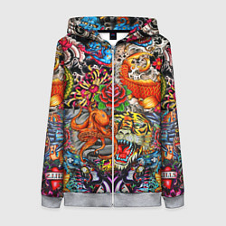 Женская толстовка на молнии Красочная иллюстрация