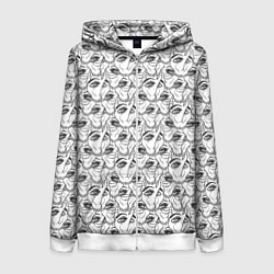 Толстовка на молнии женская Рука и глаз, цвет: 3D-белый