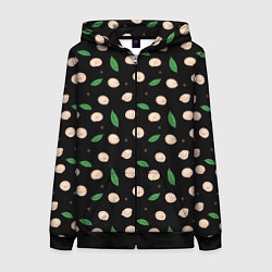 Толстовка на молнии женская Пельмени с лавровым листом и перцем, набор, цвет: 3D-черный