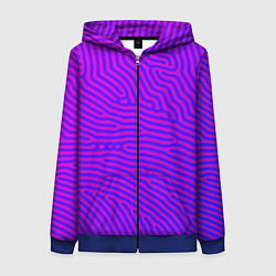 Толстовка на молнии женская Фиолетовые линии, цвет: 3D-синий