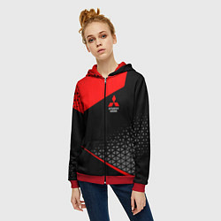 Толстовка на молнии женская Mitsubishi - Sportwear, цвет: 3D-красный — фото 2