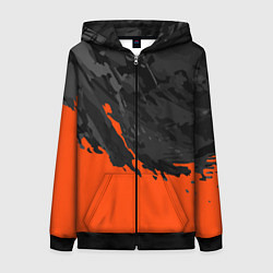 Толстовка на молнии женская Black & Orange, цвет: 3D-черный