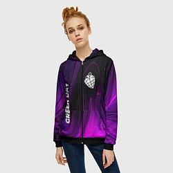 Толстовка на молнии женская Green Day violet plasma, цвет: 3D-черный — фото 2