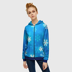 Толстовка на молнии женская Зима 2023, цвет: 3D-синий — фото 2