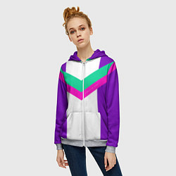 Толстовка на молнии женская Always in sports сиреневый, цвет: 3D-меланж — фото 2