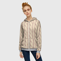 Толстовка на молнии женская Светлый вязаный свитер, цвет: 3D-меланж — фото 2