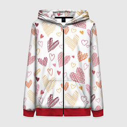 Женская толстовка на молнии Hearts world