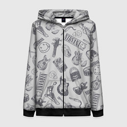 Женская толстовка на молнии Nirvana crash