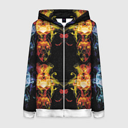 Женская толстовка на молнии Жёлто-красные узоры