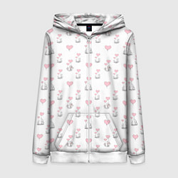 Женская толстовка на молнии Зверушки, родительская любовь