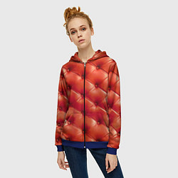 Толстовка на молнии женская Quilted furniture leather, цвет: 3D-синий — фото 2