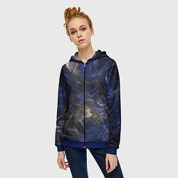 Толстовка на молнии женская Синяя абстракция, цвет: 3D-синий — фото 2
