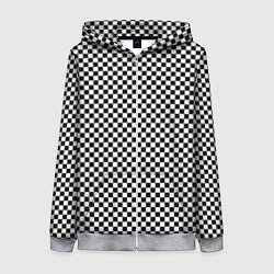 Женская толстовка на молнии Шахматная клетка иллюзия