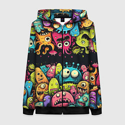 Толстовка на молнии женская Монстры перевертыши, цвет: 3D-черный